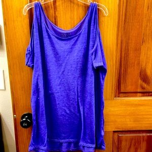 Purple cut-out shoulder summer top